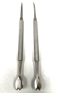 4 Sets of Cuticle Pushers & Nail Cleaners, 2 Pointed Smooth Tip & 2 Serrated Tip - Picture 1 of 1