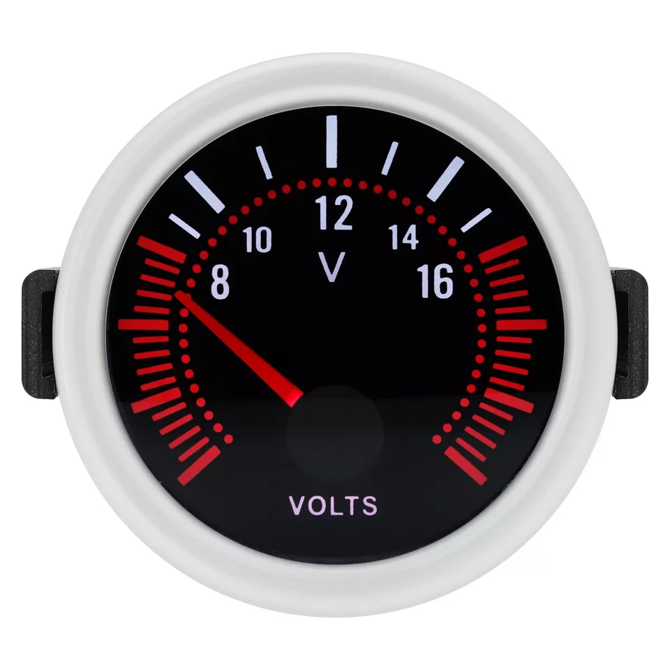 Puntero LED blanco de 2 pulgadas 52 mm medidor de voltaje de automóvil medidor humo Len tinte 8-16V Foto 1 de 4