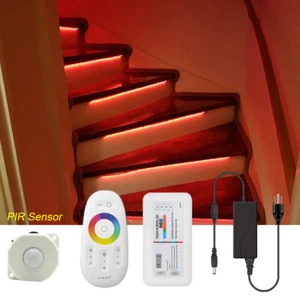 Motion-Activated RGB Stairs LED Light w/ Upstairs & Downstairs PIR Sensor 12V - Picture 1 of 15