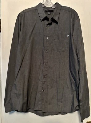 Men’s XL Volcom Dress Shirt Charcoal Grey with Logo - Image 1 of 3