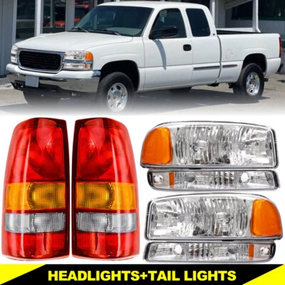 Headlights W/Bumper Lights+Tail Lights for 1999-2006 GMC Sierra 1500 2500 3500 - Image 1 of 4