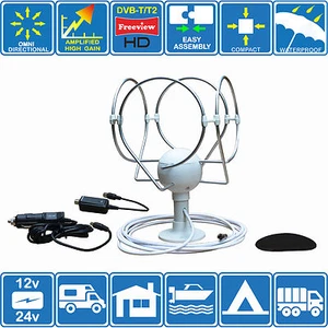 DIGITAL ACTIVE OMNIDIRECTIONAL HD TV FREEVIEW RADIO AERIAL IDEAL FOR ON THE GO - Picture 1 of 2