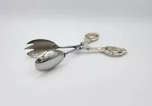 Vintage WEB Co. Sterlingsilber Salatzange mit Griff und Edelstahl Schaufel Ende - Bild 1 von 8