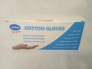 100% Premium Cotton White Gloves 26 Pcs 13 Pairs Eczema Dry Hands Jewelry Inspec - Picture 1 of 7