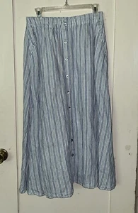 Magashoni 100% linen Stripped Skirt M New - Picture 1 of 3
