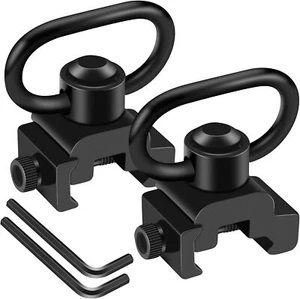 Adaptador giratorio de eslinga de liberación rápida QD pulsador para montaje en riel Picatinny de 20 mm - Imagen 1 de 9