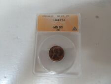 1961-D , Lincoln Cent ,  MS 63 RB   , ANACS 