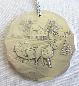 Wendell August Sleigh Ride Solid Aluminum Christmas Ornament 1995 Handmade - Picture 1 of 7