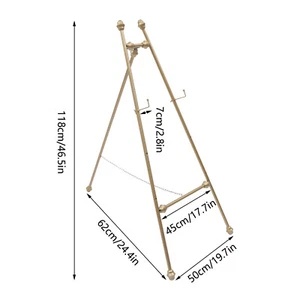 2pcs Golden Wedding Easel Stand Art Exhibition Car Show Gold Frame Display Stand - Picture 1 of 20