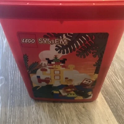 Vtg 1980s Lego System Basic Building Set #822086 Large Red Bucket Frog Animals - Image 1 of 4