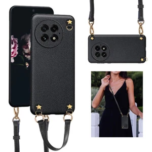 Genuine Leather Crossbody Case with Wristband Magnetic Cover for OnePlus - Picture 1 of 9