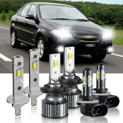 Para For Chevrolet Optra 2004-2010 6X blanco LED Faros niebla Bombillas Kit - Image 1 of 4