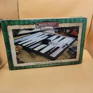 Mainstreet Classics 18-Inch Backgammon Board Game Set Open Box - Imagen 1 de 18