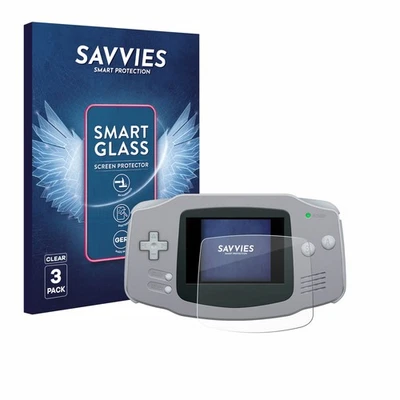 3x Savvies Schutzglas für Nintendo Gameboy Advance GBA Panzer Folie Glas klar