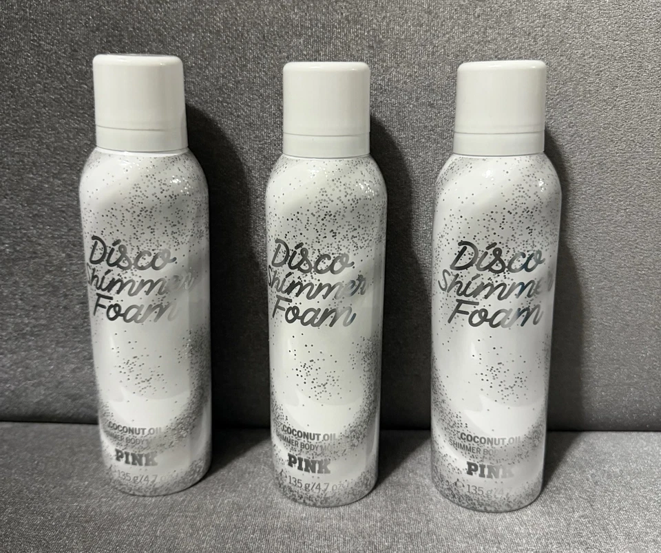 Victoria's Secret ROSA Disco Aceite de Coco Brillo Mousse Corporal 4.7 OZ Paquete de 3 Foto 1 de 1
