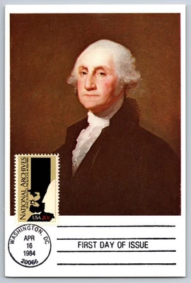 #2081 National Archives Lincoln & Washington FDC Maxi Card - Image 1 of 2