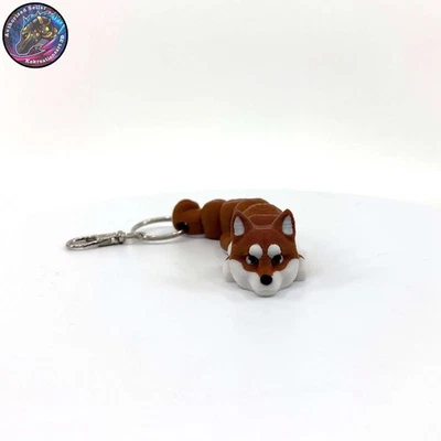 Lindo llavero para perro Shiba Inu Flexi inquieto cremallera tirar articulado 3D cachorro Foto 1 de 4