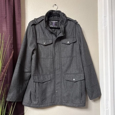 MS26 Brave Soul Wool blend military style coat size extra large - Image 1 of 4
