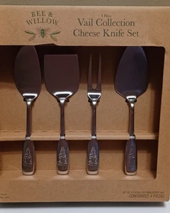 Bee & Willow Vail Christmas Tree 4 Piece Cheese Knife Set NEW - Picture 1 of 1