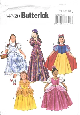 Uncut Butterick Sewing Pattern # B4320 Children's Classic Costumes Size: 2-3 4-5 - Image 1 of 2
