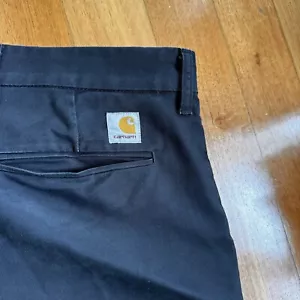 Carhartt Black Sid Chino Pant Trousers Size 38 x 32 Slacks Men’s Cotton - Picture 1 of 8