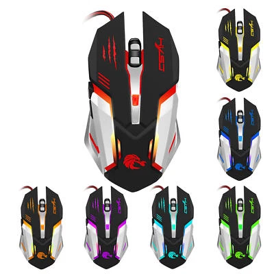 HXSJ 5000DPI 6 Buttons 7 Color Effect Optical Gaming Mouse Adjustable DPI for PC - Image 1 of 4