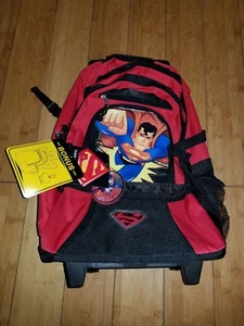 Superman School Backpack with Wheels New DC COMICS 1G CHILDS BAG KIDS - Picture 1 of 3
