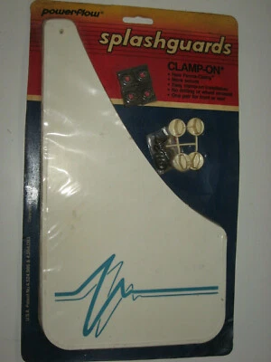 Pair of Clamp-On 7-1/2" x 12-3/4"  White Splash Guards, PowerFlo # 04641 - Image 1 of 2