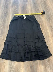 SAGA Skirt Womens Size 3 Black Artsy Boho Peasant Lagenlook - Picture 1 of 7
