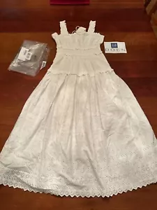 NEW $158 GAP X DOEN white eyelet lace CAMI strap SLEEVELESS tank MIDI dress XL - Picture 1 of 9