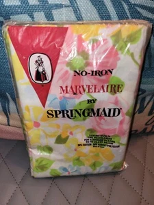 Vintage Standard Pillowcases Springmaid Marvelaire No-Iron Muslin Floral NEW Set - Picture 1 of 7