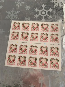 ❤️VICTORIAN LOVE STAMP SHEET -- USA #3274a 33 CENT 1998 LOVE FLOWERS - Picture 1 of 2