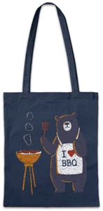 Bear Grills Stofftasche Einkaufstasche BBQ Barbecue Grill Grylls Burger Steak - Picture 1 of 1