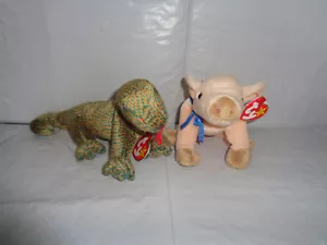 (2) TY Beanie Babies - Knuckles The Pig & Scaly - Retirado - Bebé - Imagen 1 de 1