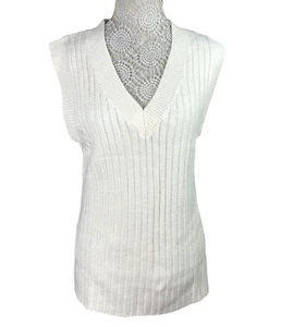 Divided Vest Jumper Light Beige Oversized Rib Knit Women’s UK Size XS - Picture 1 of 6