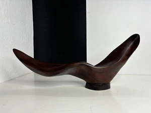 Vintage 1960/70er Abstrakt Modernist Holz geschnitzt Skulptur Mid Century Modern - Bild 1 von 24