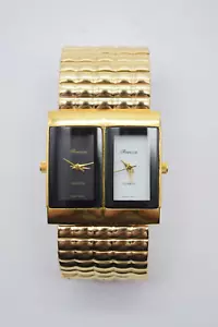 Ronica Analog World Armbanduhr goldfarbenes Erweiterungsband zwei/zwei Zifferblätter - Bild 1 von 6
