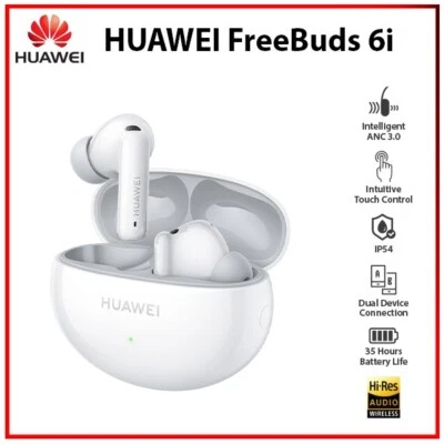 Huawei FreeBuds 6i WHITE Bluetooth Active Noise Cancellation Earphone Earbuds - Image 1 of 4