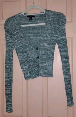 Forever21 Green Small 💯% Cotton Long Sleeve Sweater - Imagem 1 de 4