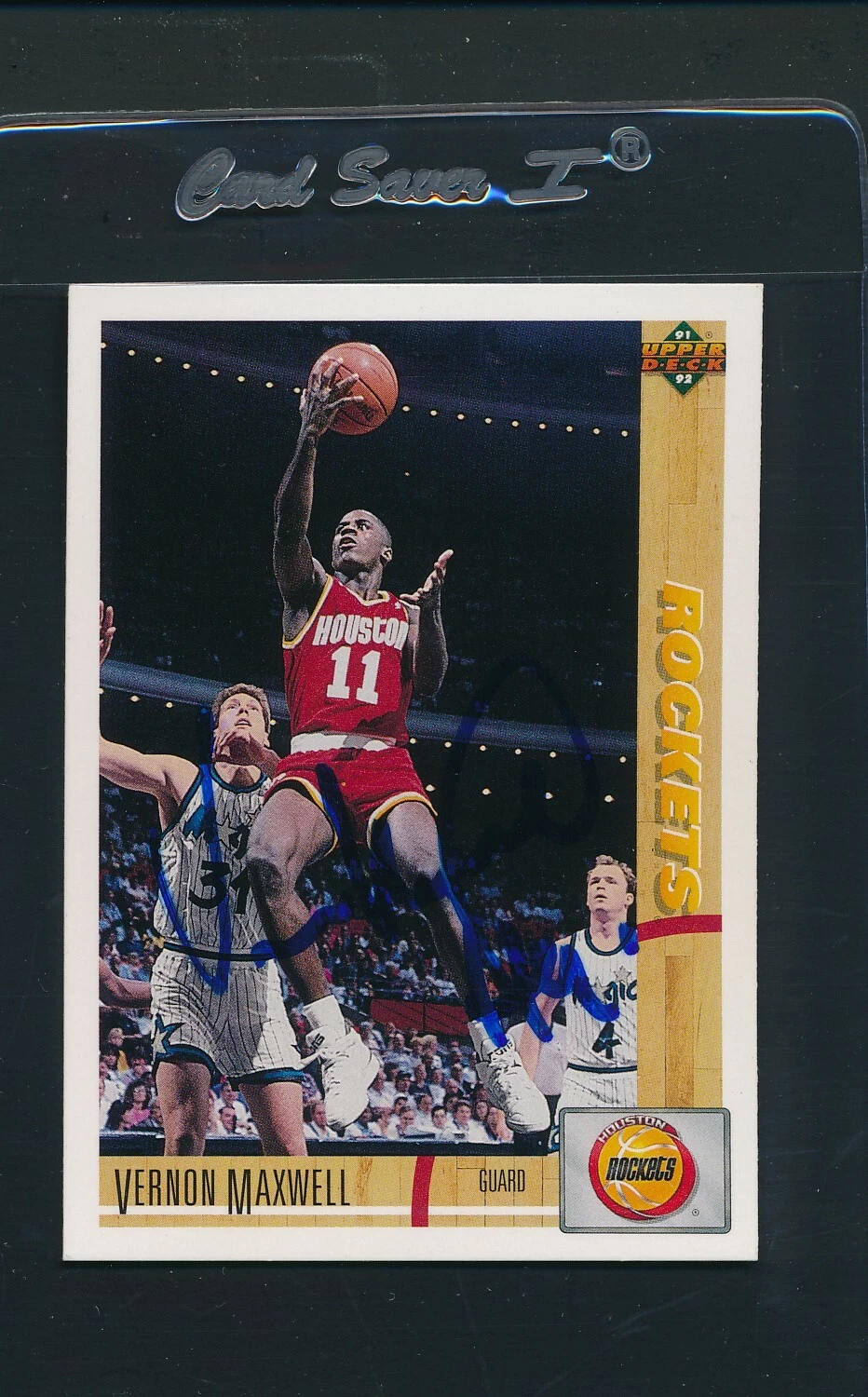 1991/92 Upper Deck #275 Vernon Maxwell Rockets Signed Auto *A204