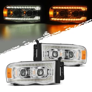 Faros proyectores Alpharex para Dodge Ram 02-05 LED DRL/señal cromados - Imagen 1 de 6