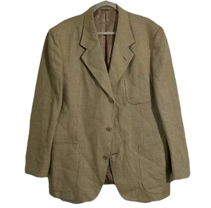 Alan Flusser Saks Fifth Avenue Blazer 45% Wool 30% Silk Houndstooth 44R - Picture 1 of 9