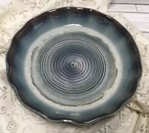 Bill Campbell studio ceramic Pie Dish / Shallow Bowl art pottery 11” ~Read - Picture 1 of 18