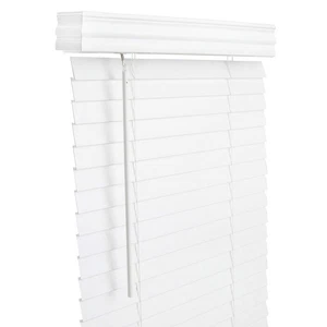 Living Accents FAX3960WH White Cordless Faux Wood 2 in. Mini-Blinds 39 x 60 in. - Picture 1 of 1