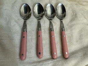 Vintage Stainless Steel Mardi Gras-Mauve Flatware /Washington Forge 4 Teaspoons - Picture 1 of 5