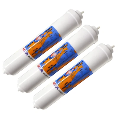 Omnipure K2548-JJ Inline All Calcite 10" x 2" Postfilter 1/4" Quick Connect 3pk - Image 1 of 2