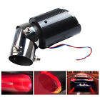 Universal Car Modified Red LED Luminous Muffler Tip Tail Pipe Carbon Fibe Curved