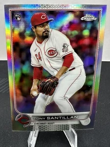 💥2022 Topps Chrome Rainbow Foil #193 Tony Santillan Cincinnati Reds Rookie RC - Picture 1 of 2