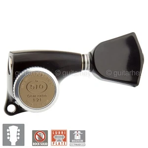 NEW Gotoh SGL510Z-P4B MGT Locking Tuners w Keystone Buttons 21:1 Set 3x3 - BLACK - Picture 1 of 4