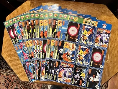 1 NEW MINTSET BURGER KIN CHARIZARD,MEW POKEMON UNCUT SHEETS LESS#’S 8,9,11,16,19 - Image 1 of 4